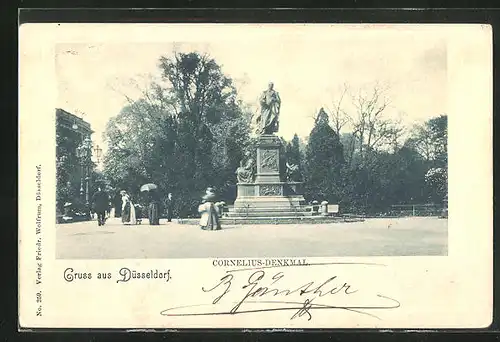 AK Düsseldorf, Bürger am Cornelius-Denkmal