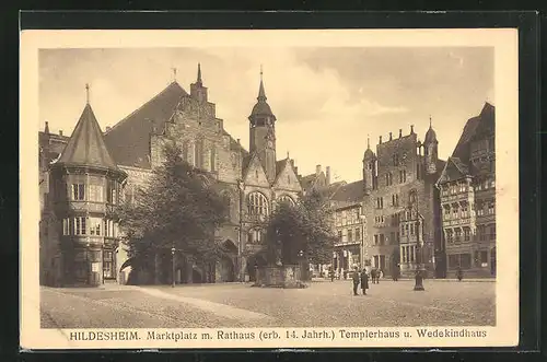 AK Hildesheim, Templerhaus & Wedekindhaus am Marktplatz