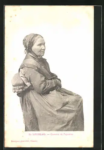 AK Burgund / Bourgogne, Betagte Dame im Profil
