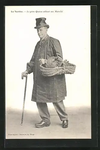 AK Le pére Quéru allant au Marché, Pays de la Loire