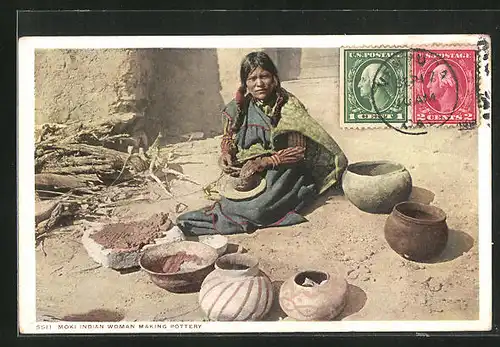 AK Moki Indian Woman making Potters