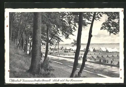 AK Timmendorferstrand, Blick auf Zeltlager am Strand