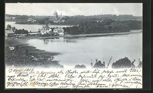 AK Ratzeburg, Blick vom St. Georgsberg auf Ort und See