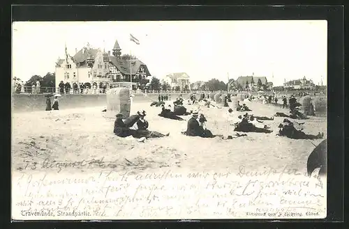 AK Travemünde, Strandpartie mit Urlaubern