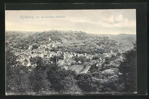 AK Kyllburg, Blick auf den Ort von der Schönen Aussicht aus