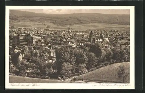 AK Hameln, Blick auf den Ort vom Kleinschmidtsweg aus