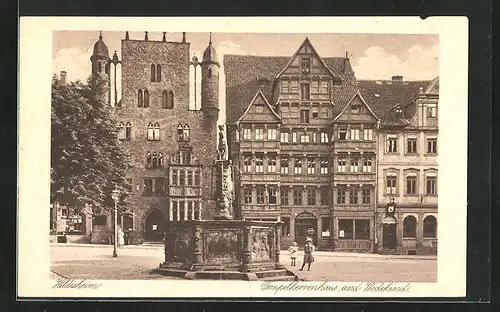 AK Hildesheim, Tempelherrenhaus und Wedekind sowie Brunnen