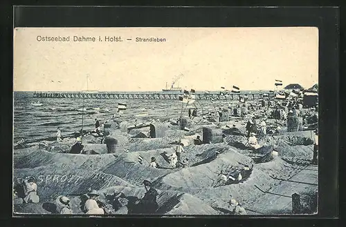 AK Dahme i. Holst., Sandburgen am Strand