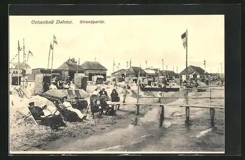 AK Dahme i. Holst., Strandpartie mit Gästen in Liegestühlen