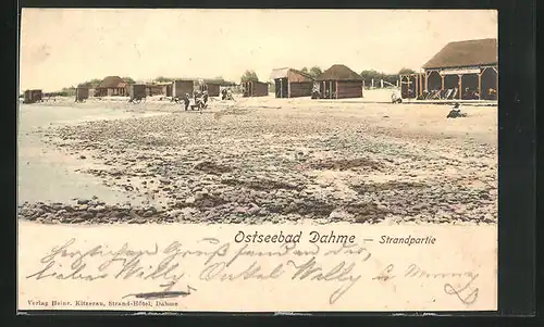 AK Dahme i. Holst., Strandpartie mit Strandhäusern