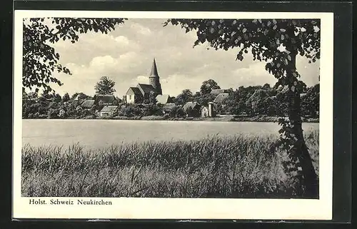 AK Neukirchen i. Holst., Ortsansicht mit Kirche