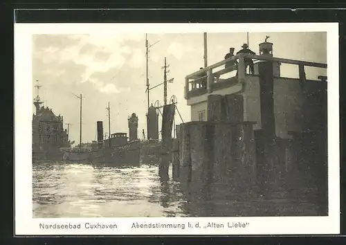 AK Cuxhaven, Abendstimmung b. d. Alten Liebe