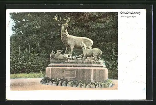 AK Friedrichsruh, Denkmal mit Hirschgruppe