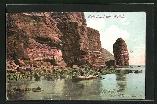 AK Helgoland, Partie am Mönch, Ruderboot