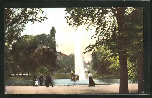 AK Düsseldorf, Grosse Fontäne im Hofgarten