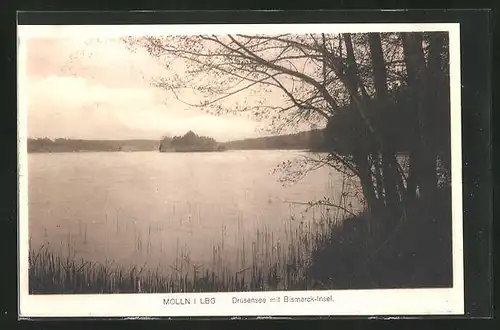 AK Mölln i. L., Drüsensee mit Bismarck-Insel