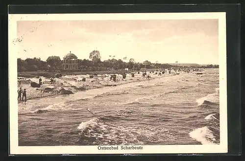 AK Scharbeutz, Strandleben bei leichtem Seegang