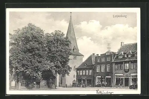 AK Lütjenburg, Ortspartie mit Geschäften und Apotheke