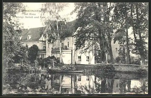 AK Jahnishausen b. Riesa, Königl. Schloss und Park