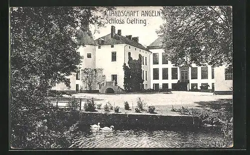 AK Gelting / Angeln, Teilansicht vom Schloss