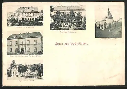 AK Bad-Steben, Gasthof zum Hirsch, Pension Klösterle, Gasthaus u. Hotel Rother Ochs