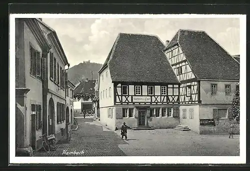 AK Hambach, Strassenansicht mit Gasthaus zum Engel