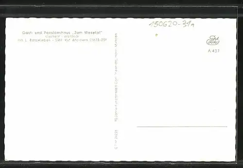 AK Kleinern /Waldeck, Gasthaus Zum Wesertal, Inh. L. Barderleben
