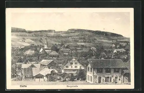 AK Celle, Bergstrasse mit Gasthof Bahnhof und Biglen