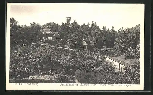 AK Bad Hitzacker, Aussichtsturm Luginsland, Blick vom Johannesplatz