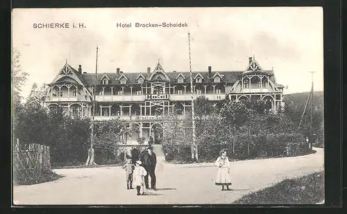 AK Schierke i. H., Hotel Brocken-Scheidek