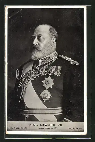 AK Portrait König Edward VII. von England in Uniform mit Orden