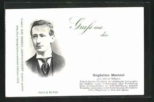 AK Portrait des Gelehrten Guglielmo Marconi