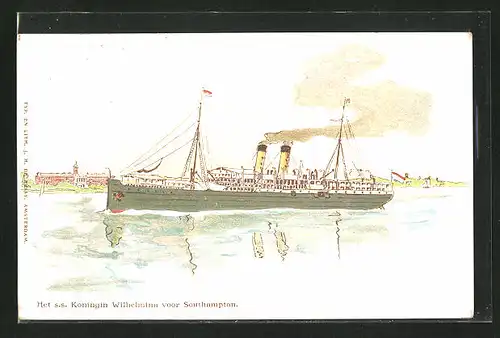 AK Southampton, Passagierschiff Koningin Wilhelmina