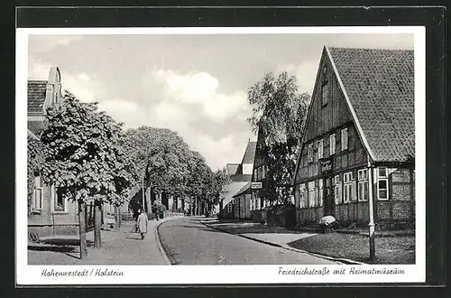 AK Hohenwestedt /Holst., Friedrichstrasse mit Heimatmuseum