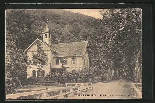 AK Treseburg / Harz, Weg zur Kirche