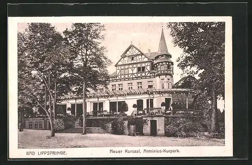 AK Bad Lippspringe, Neuer Kursaal & Arminius-Kurpark