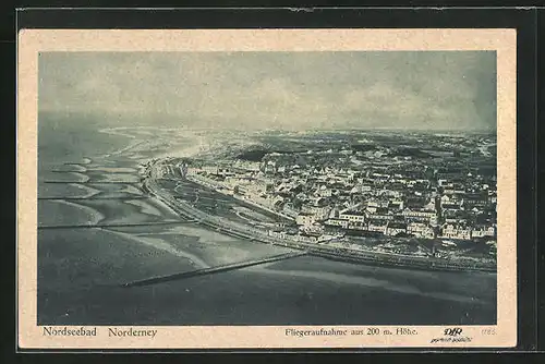 AK Norderney, Teilansicht vom Flugzeug aus
