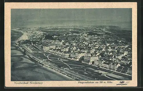 AK Norderney, Teilansicht vom Flugzeug aus