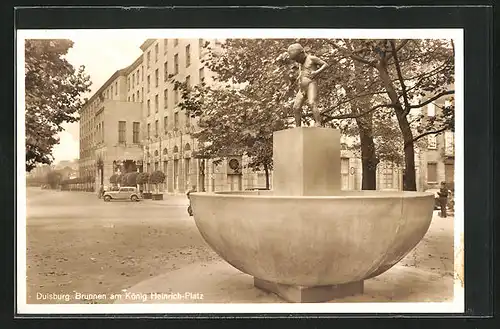 AK Duisburg, Brunnen am König Heinrich-Platz