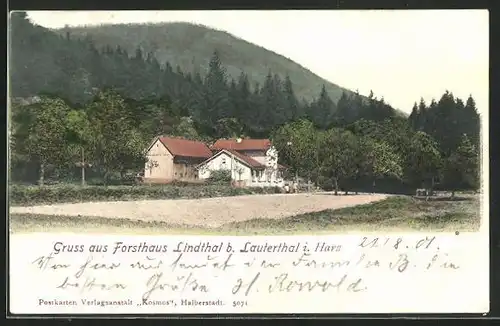 AK Lautenthal / Harz, Forsthaus Lindthal