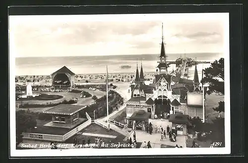 AK Heringsdorf, Kuranlagen mit Seebrücke