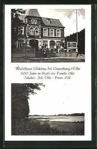 AK Lauenburg a. E., Gasthaus Glüsing, Inh. Joh. Ohle