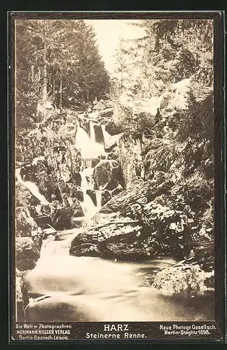 Foto-AK NPG Nr. 310: Hasserode / Harz, Steinerne Renne, Wasserfall