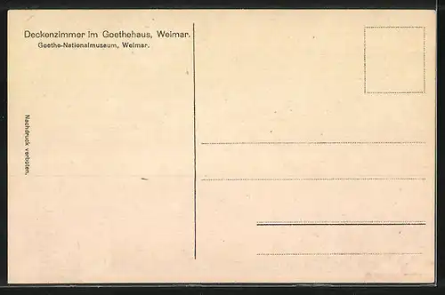 AK Weimar, Goethe-Nationalmuseum, Goethehaus, Deckenzimmer