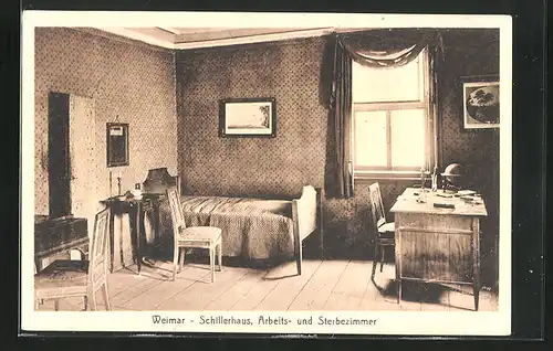 AK Weimar, Schillerhaus, Arbeits- und Sterbezimmer