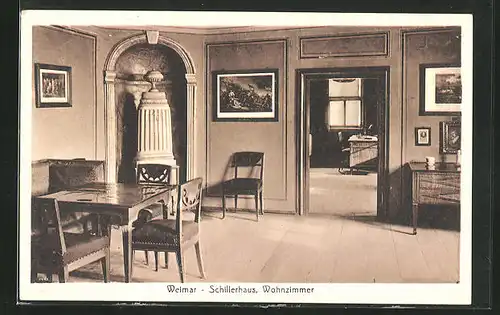 AK Weimar, Schillerhaus, Wohnzimmer