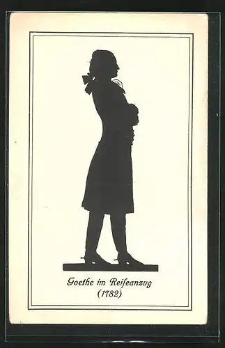AK Silhouette von Goethe im Reiseanzug