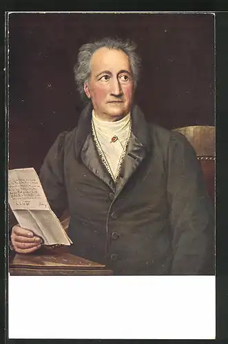 AK Goethe schaut erschrocken zur Seite