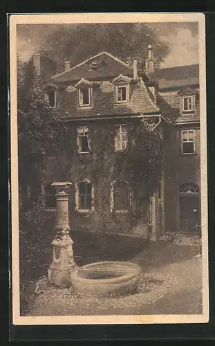 AK Weimar, Charlotte von Steins Wohnung mit Brunnen