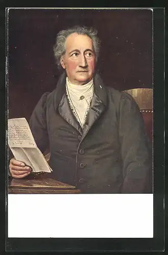 AK Goethe schaut erschrocken